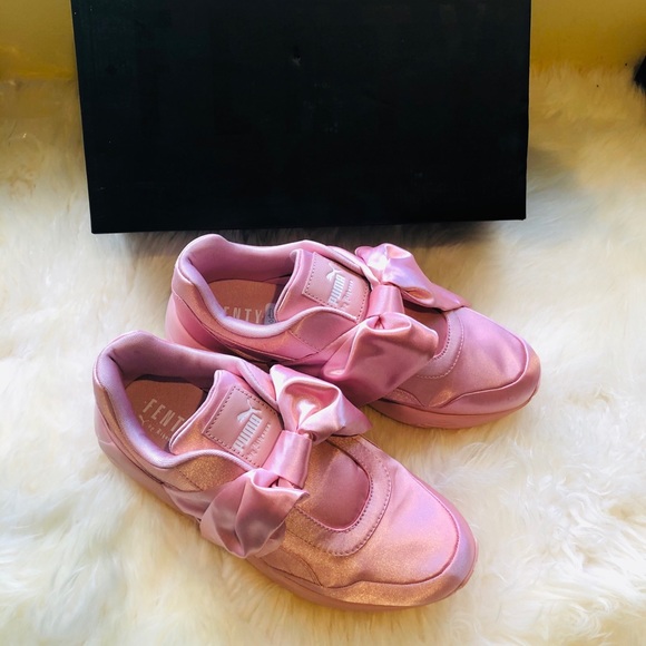 puma pink bow sneakers